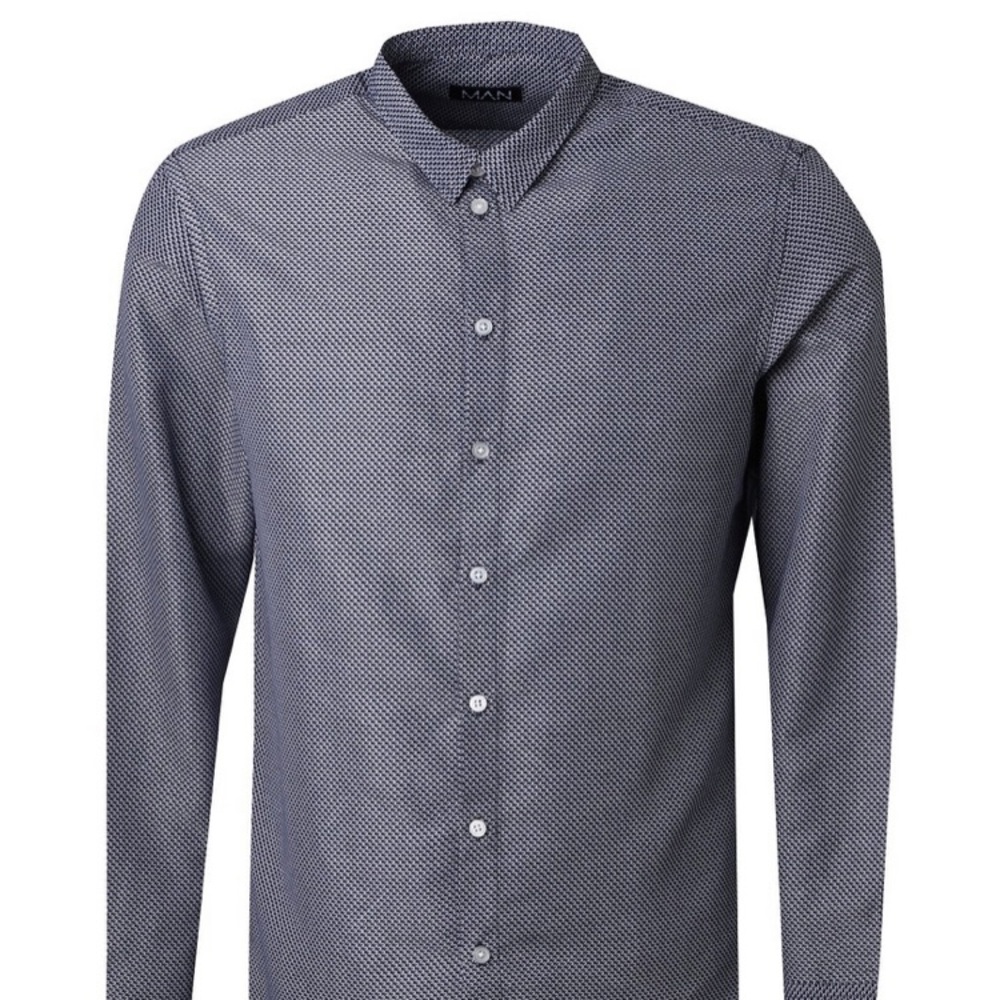 Men’s All Over Circles Long Sleeve Button down